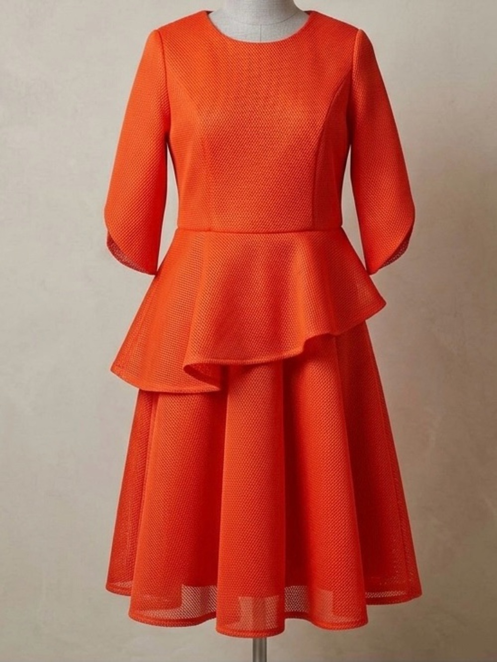 NWT Boutique Orange Peplum Top & Skirt Midi Set 12